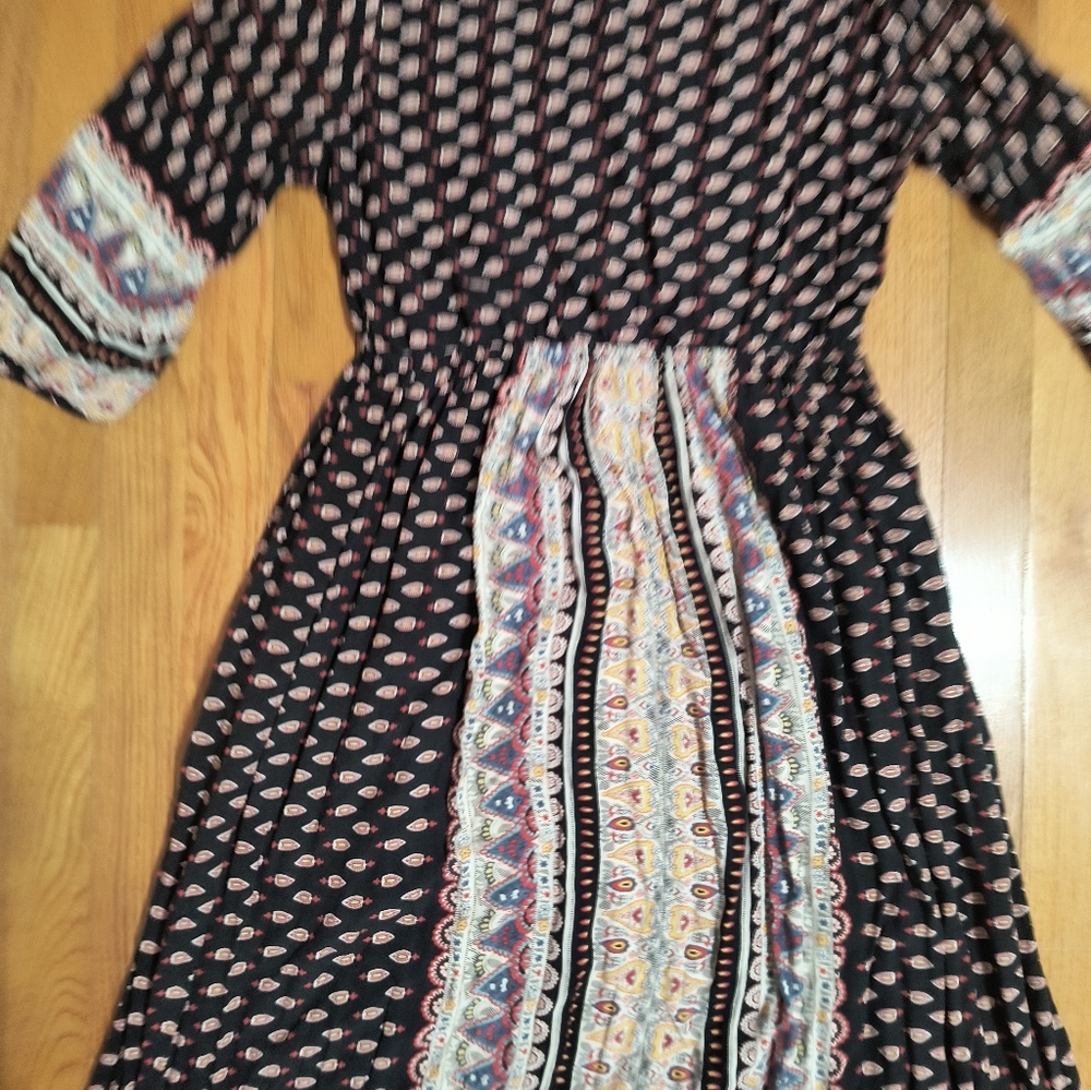 3/$10⭐ Boho Peasant Maxi Dress, Rayon, Women's Small/Medium - Picture 13 of 16